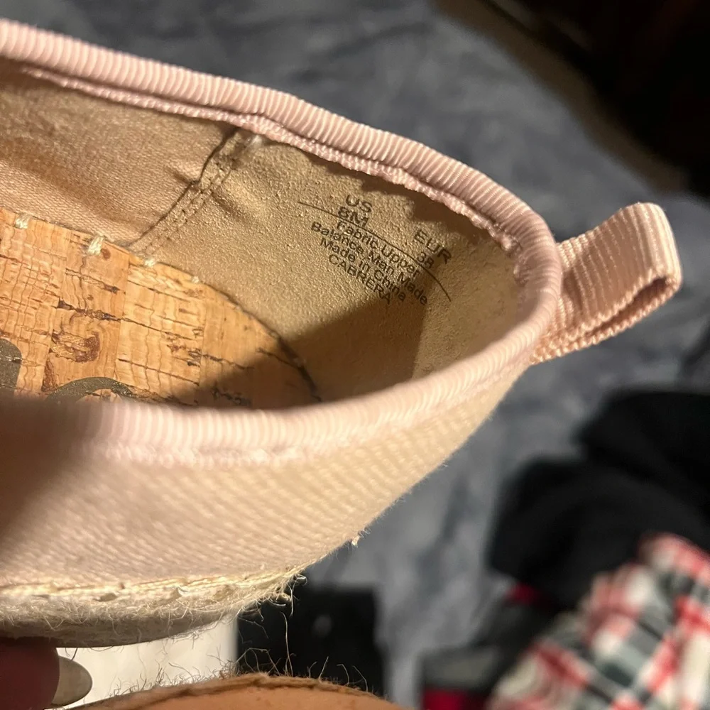 Sam Edelman Blush Pink Canvas Espadrille Platform Slip-Ons